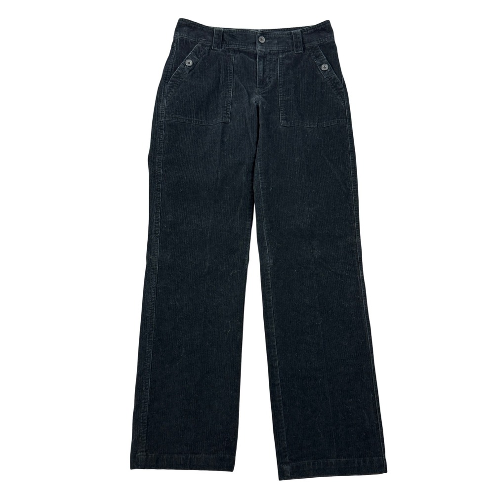 Columbia Women 6 Black Corduroy Wide Leg Utility Pants Granola Outdoors Utility
